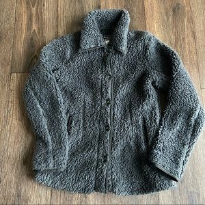 Patagonia Sherpa Deep Pile Fur Pea Coat button up womens small